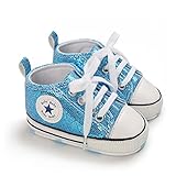 DEBAIJIA Babyschuhe Kleinkind Lauflernschuhe 0-6M Kinder Schuhe Jungen Turnschuhe Mädchen Leichtes Weiche Sohle 17 EU Blau (Etikettengröße 1)