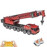 YAKIA Ferngesteuerter Kranwagen mit Motor Bausteine Modell, Technik RC Mobilkran Klemmbausteine, Kleines Baustein Spielzeugset für Kinder Jugendliche Erwachsene -4460 T