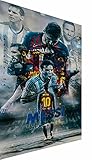 Magic Canvas Art - Bilder Lionel Messi FC Barcelona Leinwandbild 1- teilig Hochwertiger Kunstdruck modern Wandbilder Wanddekoration Design Wand Bild, Größe: 40 x 30