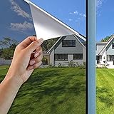 GodUp Spiegelfolie Wärmeisolierung Sonnenschutzfolie Fensterfolie 99%UV-Schutz Fenster innen selbstklebend für Büro und Haus sliber (Silber2, 40x200 cm)