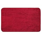 MIULEE Teppich Badematte Badezimmerteppich Bettvorleger rutschfest Badteppich Badvorleger Saugfähige Duschvorleger Waschbar Fussmatte für Wohnzimmer Schlafzimmer Badezimmer 50x80 cm R