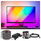 BTF-LIGHTING PC Monitor LED Hintergrundbeleuchtung WS2812B IC Chip LED-Streifen für 13-24 Zoll Synchronisieren Sie die Farben der vier Seiten DIY Traum Bildschirm nur Window