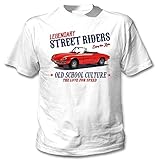 Teesandines Herren T-Shirt Alfa Romeo Spider 1967, Old School, Weiß Gr. L, weiß