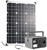 reVolt Powerbank Solar: Powerbank & Solarkonverter mit mobilen 50-W-Solarpanel, 60 Ah (Solargenerator und Powerbank)