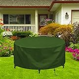 Abdeckung Gartenmöbel Runden 100x110cm(Grün) 420D Oxford Schutzhülle Gartenmöbel für Sitzgarnituren und Möbelsets, Gartenmöbel Abdeckung Wasserdicht Winddicht und UV-beständig