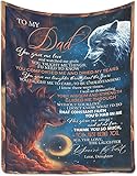 Fleecedecke mit Aufschrift 'To My Dad from Daughter Cloud Wolf - You Gave Me Love' - Geschenk für Geburtstag, Erntedankfest, Weihnachten, Vatertag - 127 x 152,4