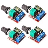 Gebildet 4pcs PWM Motor-Drehzahlsteller, DC 5V-35V 5A Einstellbarer Reversible, DC 6V 12V 24V 35V Variabler Spannungsregler Dimmer-Regler Schalten, mit LED-Anzeige und Schalterfunk