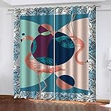 Eyelet Verdunkelungsvorhänge FlamingoDruck 3D Printing Shading Vorhänge Schlafzimmer Lichtundurchlässige Vorhang mit Ösen Polyester Vorhänge für Vorhänge für Wohnkultur 2x140x175