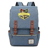 NYLY Harry Potter Laptop-Rucksack, Hogwarts Magic College Rucksack mit USB-Ladeanschluss, Reise Freizeit Schule Tasche L B