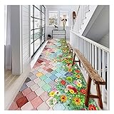 NICEME 3D Läufer Teppiche Flur Waschbar Küchen Teppiche Läufer rutschfest Eingang Mat Nicht Verblassen Pflegeleicht Teppich läufer Für Bad Baby und kleinkinderzimmer Wohnzimmer S