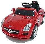 crooza *2X Motoren* Soft-Start Original Mercedes-Benz AMG SLS Lizenz Kinderauto Kinderfahrzeug (ROT)