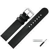 MARBURGER Uhrenarmband 18mm Leder Schwarz - Werkzeug Montage Set 2721810000120