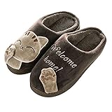 Hausschuhe Flauschig Damen Winter Plüsch Bequem Warme Pantoffeln Kuschelig Weite Leicht Slippers Drinnen und Draussen rutschfeste Filzpantoffeln Erwachsene Memory Foam Puschen W