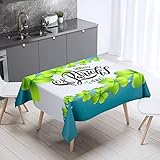MissW St. Patrick Bedruckte Tischdecke Rechteckige Couchtischdecke Home Hotel Wohnzimmertischdecke Abriebfeste, rutschfeste, Schmutzabweisende, Maschinenwaschbare Tischdecke Grü