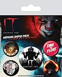 empireposter Stephen King's - ES - Clown - 5 Ansteck Buttons für Fans - je 25/38 mm Ø