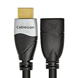 Cablesson Ivuna 0.2m Cable de extensión HDMI de alta Velocidad (HDMI tipo A, HDMI 2.1/2.0b / 2.0a / 2.0/1.4) - 4K, 3D, UHD, ARC, Full HD, Ultra HD, 2160p, HDR - para PS4, Xbox UNO, LCD, LED, UHD