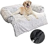 Warme Haustierbett-Matte mit rutschfester Unterseite, flauschiger Plüsch-Hundehütten, Käfig-Matratze, maschinenwaschbar, Haustier-Schlafkissen, weiche Hundehütten-Decke (XL, Grau)