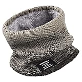 OKIDSO Winter Schlauchschal Schal Herren Loop - Fleece Halswärmer Multifunktionstuch Sport Ski Halsschlauch Thermo Winddichte Nackenwärmer Halstuch Fahrrad Halstücher for Herren D