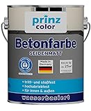 prinzcolor Premium Betonfarbe Bodenbeschichtung Bodenfarbe Sockelfarbe Silbergrau 2,5