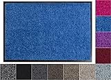 Jan Max Schmutzfangmatte - 8 Farben - Fußmatte mit 2900g/m2 PP Twisted Heatset Faser - 2,4l/m2 Feuchtigkeitsaufnahme - Sauberlaufmatte 60 x 90 cm Azur-B