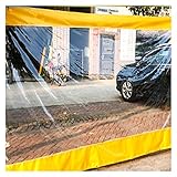 AWSAD Spleiß-Leinwandplatte Zelt-Seitenvorhang 0.5mm Mit Metallösen Für Pergola/Veranda/Pavillon/Esszimmer Fenster (Color : Clear Yellow, Size : 3x4m)