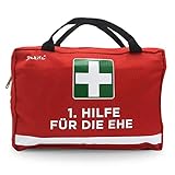 Dakita 1. Hilfe Tasche für die Ehe - 28x18x8cm groß | Lustiges Geschenk zur Hochzeit oder zum Hochzeitstag - goldene Hochzeit - | Ideales Hochzeitsgeschenk für Brautpaare (rot - Ehe, ohne Inhalt)