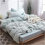 ASDWA Tröster Queen Bettwäsche Set Jersey Knit Quilt/Bettbezug Set Queen T-Shirt Baumwolle Super Weich Bequem 4 Stücke Bettwäsche Set King Baumwolle Bettbezug