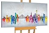 KunstLoft® Acryl Gemälde 'Düsseldorf Fever' 140x70cm handgemalt Leinwand B