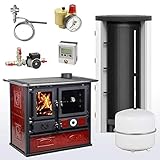 Komplettset Wasserführender Küchenofen La Nordica TermoRosa DSA Liberty Bordeaux + 600 Puffersp