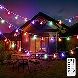 LE 50er LED Kugel Lichterkette Bunt 5M Dimmbar, Batteriebetrieben mit Fernbedienung, 8 Lichtmodi, Zeitschaltuhr und Merkfunktion, Mehrfarbig, ideal für Party, Hochzeit, Weihnachts Dek