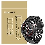 LvBu Armband Kompatibel Für Amazfit Stratos 3, Sport Silikon Classic Ersatz Uhrenarmband Für Amazfit Stratos 3 Smartwatch (Schwarz)