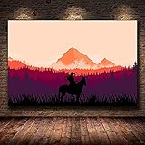 Red Action Adventure Game Redemption Dead Sharpshooter Arthur Morgan Leinwand Malerei Wandkunst Poster Jungen Fans Schlafzimmer Spielzimmer Club Wohnkultur Wandb