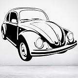 fancjj Wandtattoo Classic Vintage VW Käfer Autotür Fenster Vinyl Aufkleber Teenager Jungen Schlafzimmer Mann Höhle Garage Home DecorWallpaper E
