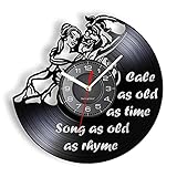 ZZQQQ Geschichten So alt wie die Zeit Songtexte Vinyl-Schallplatten CD-Wanduhr Lieder aus dem Kinderzimmer Alte Lieder Vinyl-Schallplatten auf Aufnahmeuhr umg