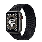 Rarting Solo-Schleife-Strap for Apple-Uhr 6-Band, for iWatch-Serie 5 4 3 38mm 42mm oder MÖGLICHE Uhrenband 44mm 40mm elastisches Silikon-Armband-Gürtel (Band Color : Black, Size : M(38mm-40mm))