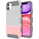 ULAK iPhone 11 Hülle, [Bunte Serie] Dünn Stylische Handyhülle Hybrid Stoßfest Schutzhülle Tasche Hart PC + Weiche Silikon Case Cover für Apple iPhone 11 6,1 Zoll - Roségold S