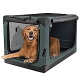 PUPPY KITTY Hundetransportbox Hundetasche Faltbare Transportbox Tragbare Autobox Haustiertragetasche Kleintiertasche für Auto, Drinnen und Draußen, Oxford Gewebe Armeegrün (L)