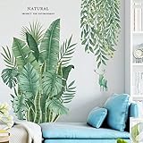 BLOUR Abnehmbare Bananenblatt-Wandaufkleber im nordischen Stil für Wohnzimmer Schlafzimmer Esszimmer Küche Kinderzimmer Wandtattoos Sofa-Wandb
