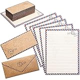 Pipilo Press Briefpapier und Umschläge Vintage-Design (Set, 48 Stück) - Einseitig Bedruckt - Umschläge aus 120 g/m² Kraftpap