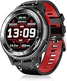 Senbos Smartwatch für Herren, 3 cm (1.2 Zoll) Farb-Bildschirm, Sport, wasserdicht, IP68, Smartwatch, Blutdruck, Herzfrequenz und Schlafmonitor, Schrittzähler, Kalorien, Samsung, Huaw