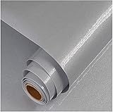 Selbstklebende und abnehmbare Vinylfolie für Küchenarbeitsplatten Schränke Möbel (45 x 1000 cm) Silberg