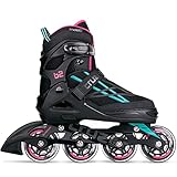 Movino Inline Skates | Cruzer B2 | Verstellbare Rollschuhe | Inline-Skates | L (39-42) | ABEC9-Lager | große Räder 80 mm | Dreistufiges Befestigungssystem: Schnalle, Schnürsenkel und Gü