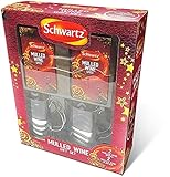 Schwartz Glühwein- und Glühwein-Geschenkset | mit 6 Beuteln Glühweingewürzen, 6 Beuteln Glühweinwein-Gewürzen und 2 Glühweingläsern | Machen Sie Ihren eigenen Glühwein in dieser Festtag
