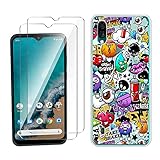 SCDMY Handyhülle für ZTE Blade A51 Lite Hülle + [2 Stück] Panzerglas displayfolie, Weich Transparent Schutzhülle, Starker Schutz Silikon Case TPU Schale Panzerglas (6.09')-XS40