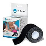 K-Active Tape Classic | Kinesiotapes super hautverträglich | wasserfest | Kinesiologie Tape für Sport & Therapie, extra langer Halt | [5cmx5m] schw