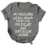 T-Shirt Sommer Tops für Frauen UK Casual Kurzarm O-Neck Lose T-Shirt Bluse Tops Fancy Letter Printing Loose Tees Bluse Tops Tunika, Dunkelgrau, X-Larg