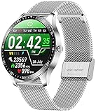 DZX Smartwatch- und Schlafüberwachung 1 28 Zoll TFT Full Touch Screen Armband Lange Akkulaufzeit IP68 Wasserdicht Multi-Sport-Modus Spezialfunktion Blau (Farbe: F) (D)