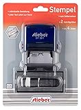 Selbstsetz-Stempel, 18x47 mm für bis zu 4 Textzeilen in 2 Schriftgrößen selber setzen selbstsetzen selbstmachen von Stieb