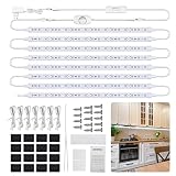 Unterbauleuchte LED Leiste 8pcs X 52cm Schrankleuchte Küche,Lichtleiste mit Stecker und Schalter, 3000K, Warmes Licht für Regale, Vitrinen, küchenlicht, b