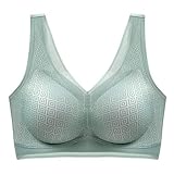 MEITING Damen BH Ohne Bügel Große Größen Klassische BHS Spitze Push Up Bequeme Drahtloser Sommer Dünnschnitt BH Dessous Sexy Unterwäsche mit V-Ausschnitt Bustier Elastisch Bra Tägliche Sport-BH